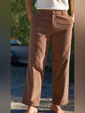 Mollusk California Boat Pants Brown Cotton Elastic Waist Size M